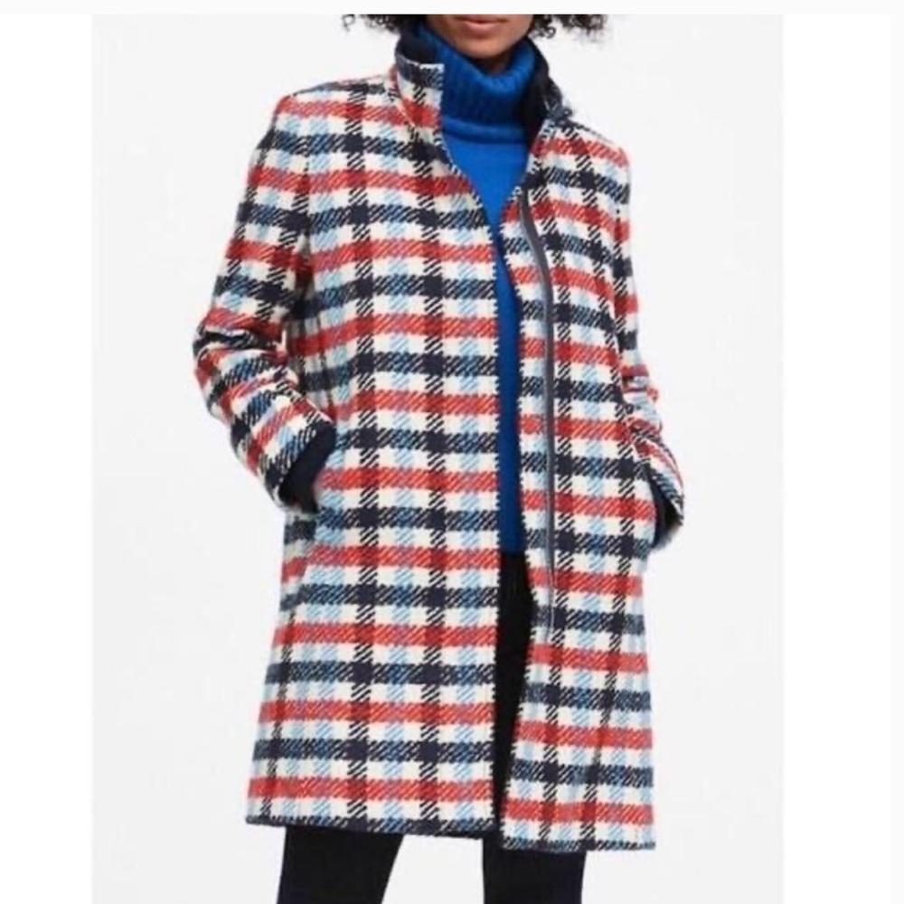 Banana Republic Red and Blue Pea Coat Timeless Wool Blend